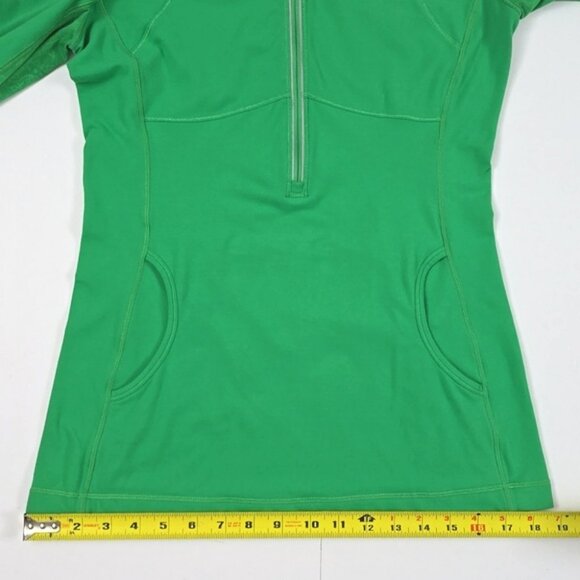 Lululemon Star Runner Pullover 1/2 Zip Top Green Bean Stretch Thumbholes Size 8 - Picture 15 of 16